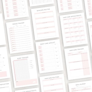 Stay organized and enhance your beauty routine with this Beauty Planner/ Self Care Planner Printable. Perfect for anyone who wants to track their skincare, makeup, haircare, and wellness goals.