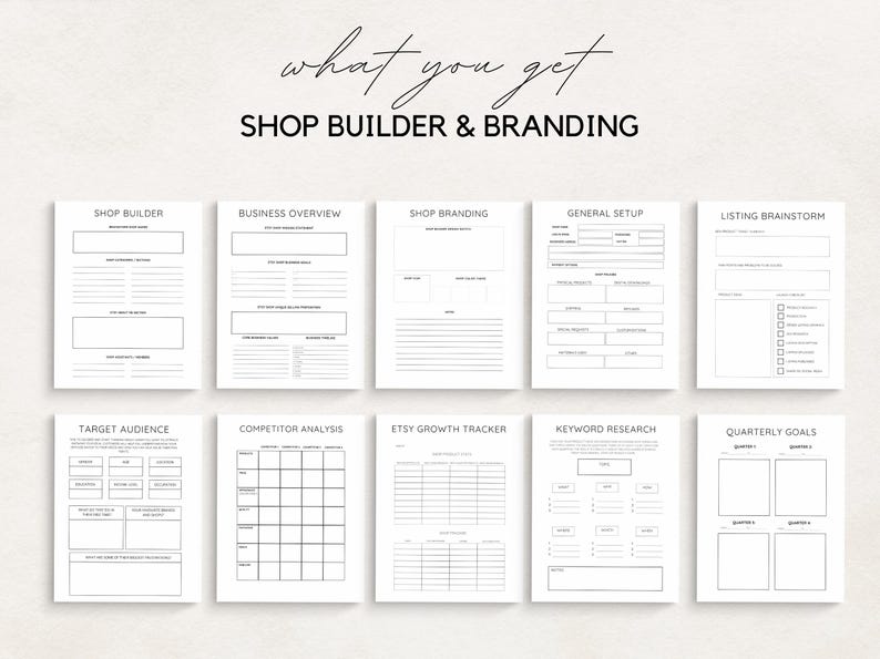Streamline your Etsy business with this Etsy Shop Planner! Perfect for Etsy sellers, this planner helps you organize your shop, manage inventory, track sales, and plan your marketing efforts.