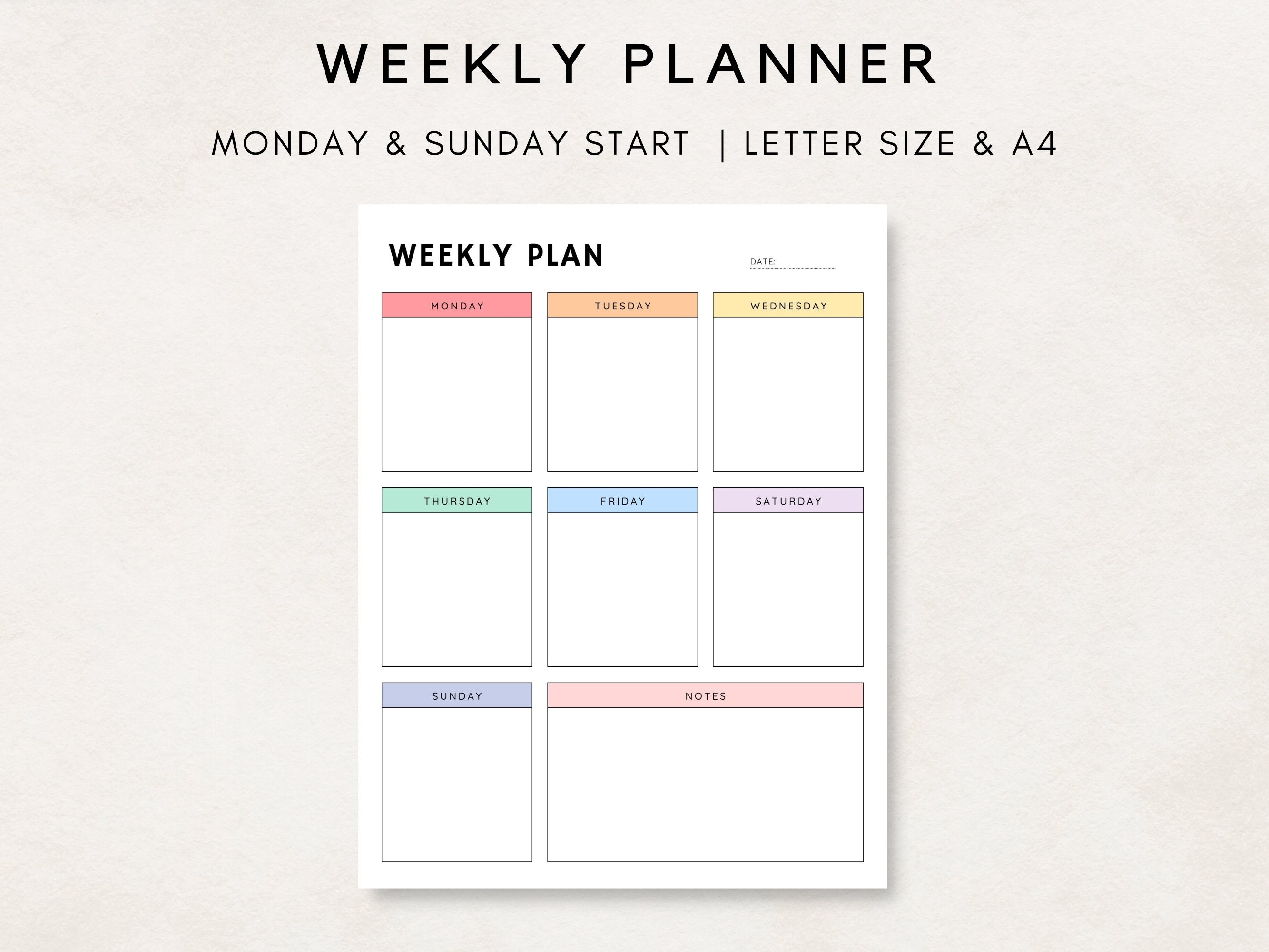 Weekly Schedule Printable Weekly Overview Week at a Glance Weekly Weekly Schedule Printable Weekly Overview Week at a Glance Weekly