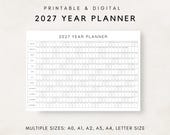 2027 Year Planner Printable, Yearly Planning Calendar, Calendar Poster, 2027 Digital Calendar, 2027 Calendar, 2027 Planner, Year at a glance