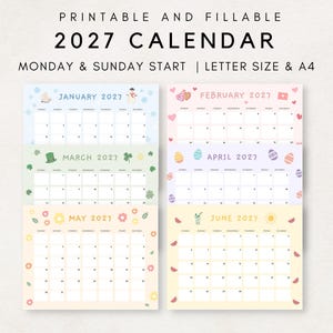 Stay organized with this 2027 calendar printable.