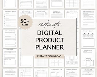 Digital Product Planner, Digital Products Plan, Digital Product Planning, Digital Product Organization, Digital Planner for Entrepreneurs