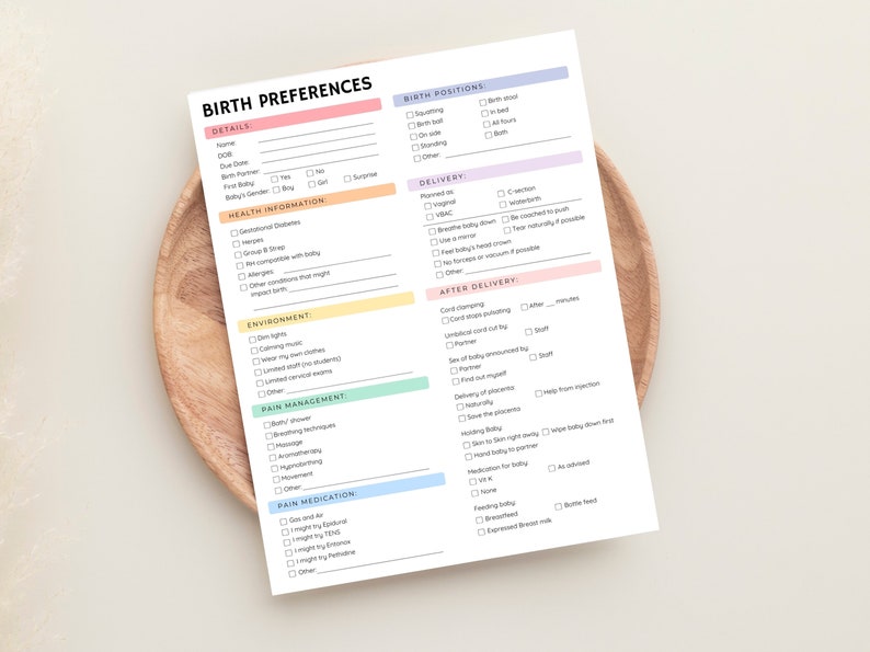 Prepare for the arrival of your little one with this Birth Plan Template Printable! This Birth Planner helps you outline preferences and make informed decisions for a personalized birthing experience.