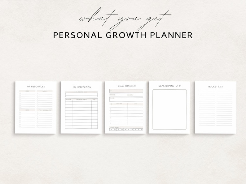Unlock your full potential and transform your life with this Personal Growth Planner Printable. Designed to help you achieve your personal development goals, this planner will guide you through every step of your growth journey.