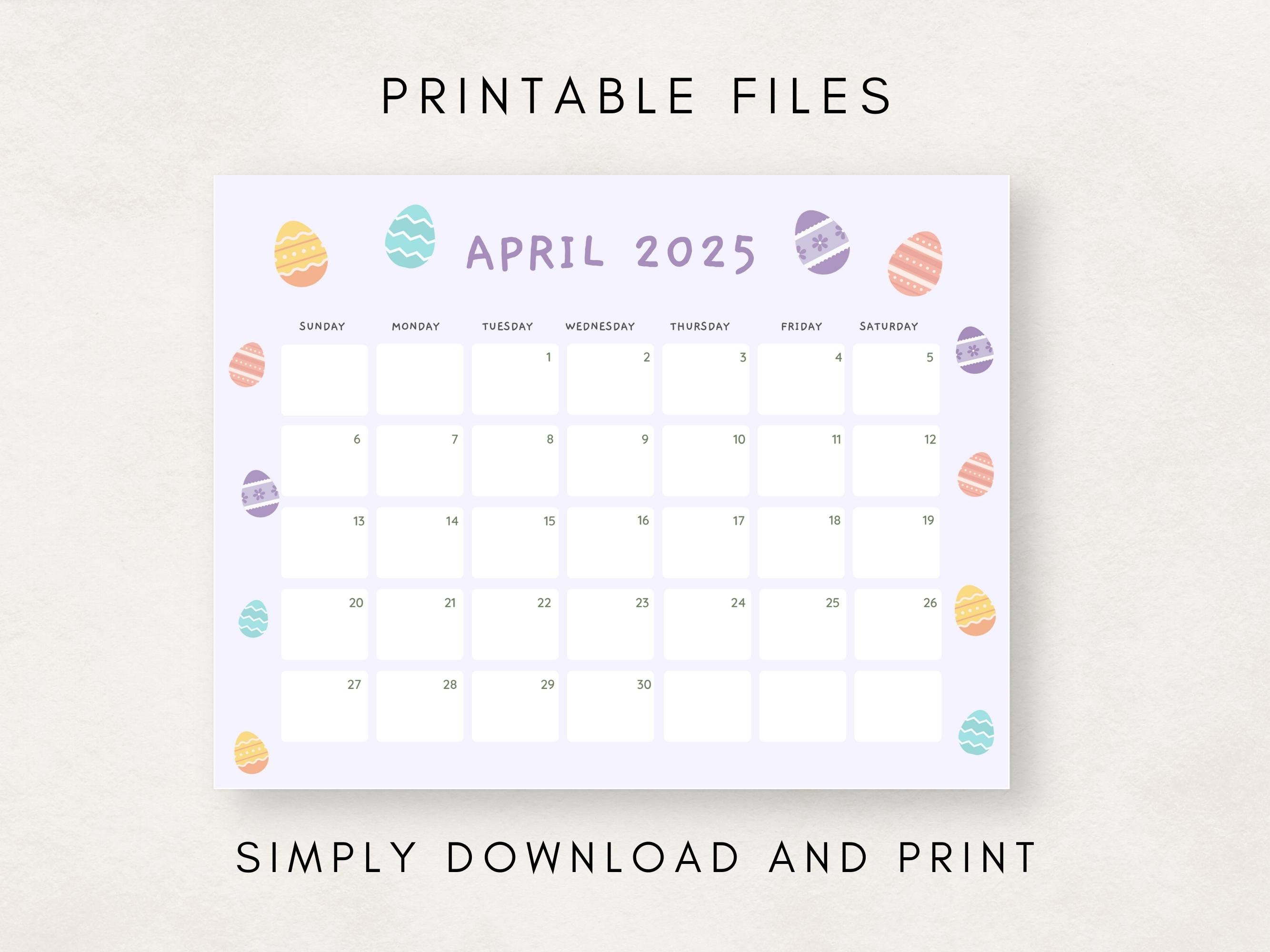 Cute 20242025 Calendar Printable, Monthly Calendar 20242025, 2024