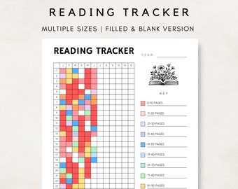 Reading Tracker, Reading Log, Reading Journal, Yearly Tracker, Bullet Journal, Reading Tracker Printable, Reading Planner Printable, Reading