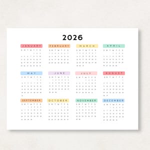 Plan ahead with this 2026 Yearly Calendar Printable!