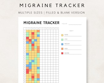 Migraine Tracker, Heath Tracker, Migraine Tracker Printable, Migraine Printable, Printable Tracker, Bullet Journal, Headache Tracker