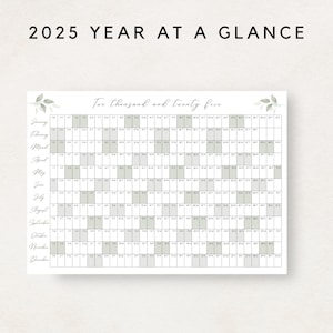 2025 Year Planner Printable, Yearly Planning Calendar, Calendar Poster ...