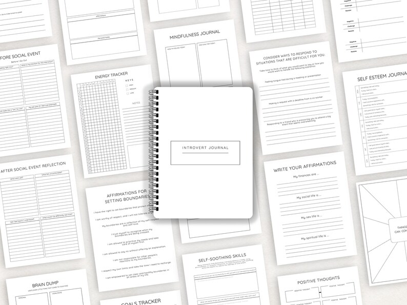 Embrace your introverted nature with this Introvert Journal Printable. This thoughtfully designed journal is perfect for introverts looking to reflect on their experiences, manage their energy, and practice self-care in a way that honors their personality.