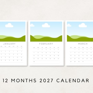 Step into 2027 with this versatile 2027 Calendar Template! This editable calendar is designed for both personal and commercial use. Add your pictures or designs effortlessly.