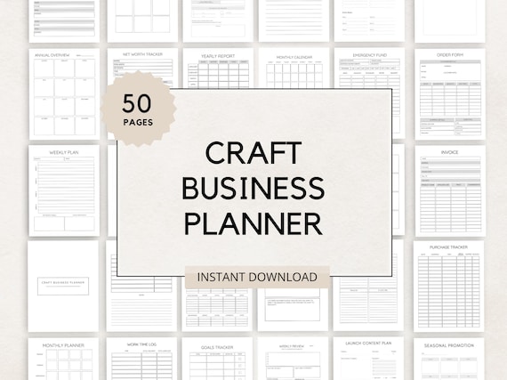 Craft Business Planner, Craft Business, Small Business, Printable Planner, Business Organiser, Printable Craft Plan, Handmade Business Plan