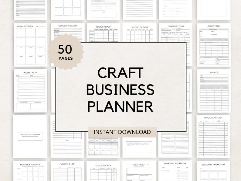 Elevate your crafting business with this Craft Business Planner! Specifically designed for crafters, this planner helps you stay organized, track sales, manage inventory, and plan your projects effectively.