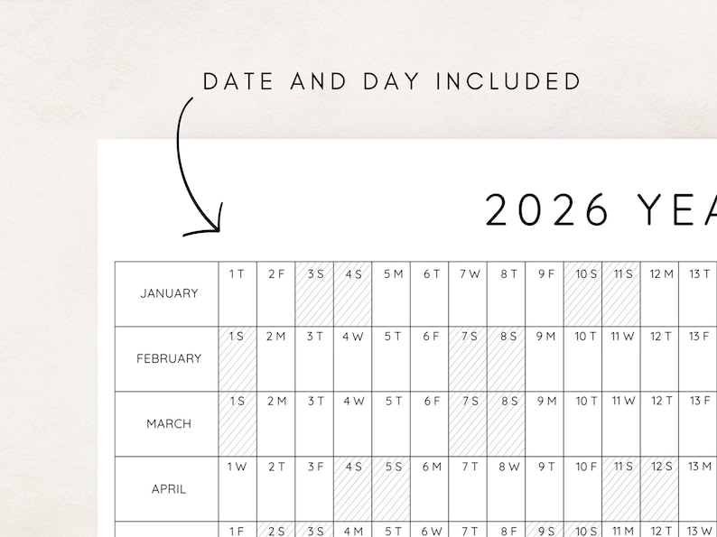 Plan your year with this 2026 Yearly Planner Printable! This digital download offers 2026 annual agenda and wall calendar template. Perfect for professionals, students, and those seeking an efficient planning solution.