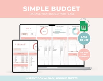 Simple Budget Planner Spreadsheet Google Sheets Budget by Paycheck Budget Template Monthly Budget Weekly Budget Biweekly Budget Spreadsheet