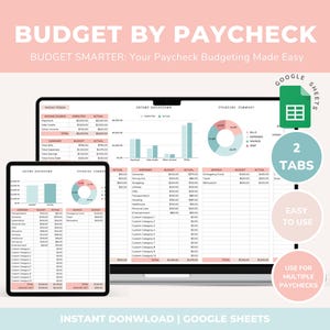 Budget by Paycheck Spreadsheet Monthly Budget Planner Google Sheets Income Tracker Biweekly Budget Template Weekly Budget  Expense Tracker