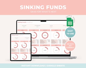 Sinking Funds Tracker Spreadsheet Savings Tracker Google Sheets Budget Money Savings Template Planner Goal Tracker Finance Planner Worksheet