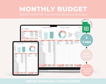 Monthly Budget Spreadsheet Google Sheets Monthly Budget Planner Financial Planner Budget Template Budget Dashboard Expense Income Tracker