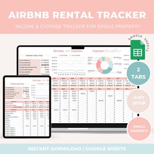 Airbnb Template Income and Expense Spreadsheet Rental Property Tracker Google Sheets Landlord Host Management Vrbo Template Vacation Rental