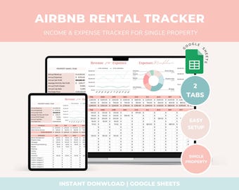 Szablon Airbnb Arkusz kalkulacyjny przychodów i wydatków Śledzenie nieruchomości na wynajem Arkusze Google Zarządzanie gospodarzem i właścicielem Szablon Vrbo Wynajem wakacyjny