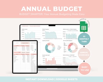 Annual Budget Spreadsheet Google Sheets Budget Template Monthly Budget Planner Personal Finance Tracker Yearly Budget Debt Savings Tracker