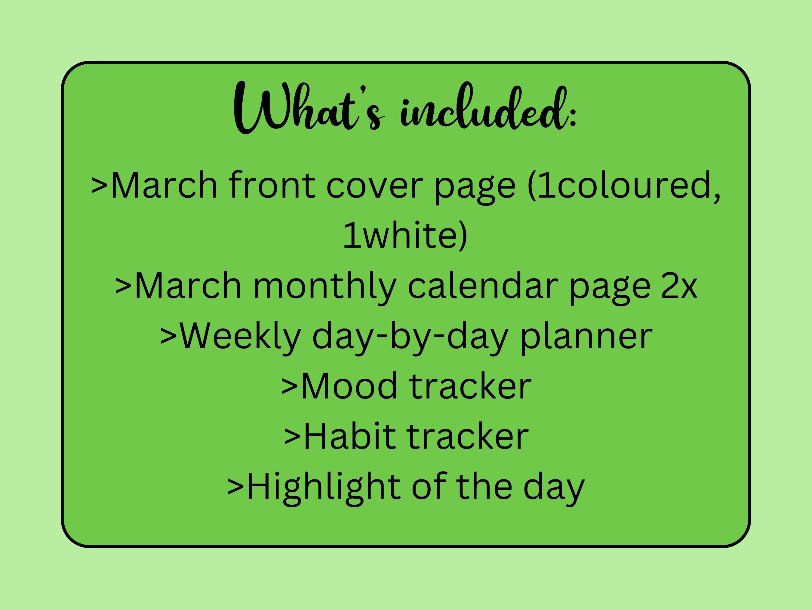 2024 March Planner, March Template, Bullet Journal, Pdf, Digital ...