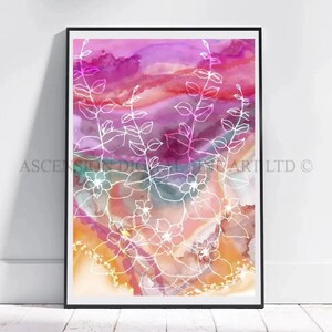 Watercolour Art Print | Floral Wall Art | Vibrant Colours