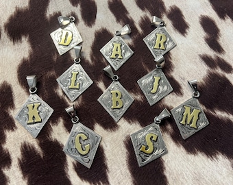 The Diamondback Pendant//Western Pendant//Initial Pendant