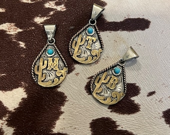 The Wild West Pendant//Western Pendant//Initial Pendant