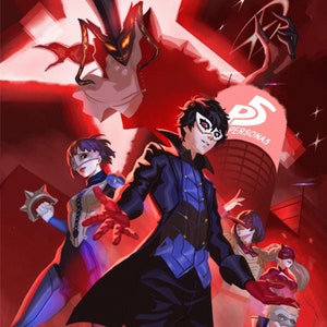 Persona 5 print Phantom thieves Joker room decor print