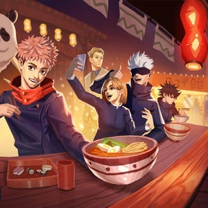 Jujutsu Kaisen Gojo Satoru Itadori Yuuji anime print