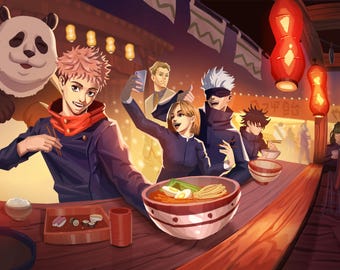 Jujutsu Kaisen Gojo Satoru Itadori Yuuji anime print