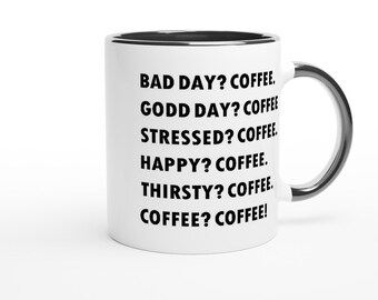 Tazza in ceramica per amanti del caffè, citazione unica sul caffè, ceramica fatta a mano