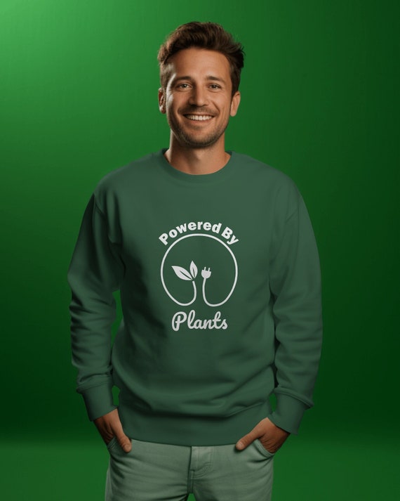 Powered by Plants Vegan Print Sweatshirt, Cruelty-free Sweater