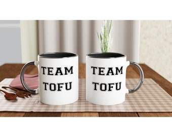 Team Tofu Mug, Funny Vegan Coffee Cup, Tofu Lover Gift, Plant Based Tea Mug