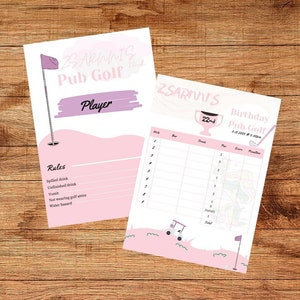 Scorecard pub golf modificabile/Download istantaneo personalizzabile
