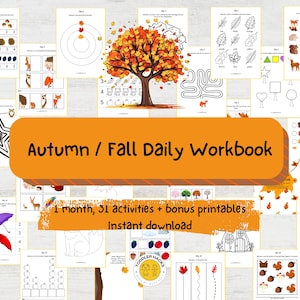 Autumn/Fall Activity Printable Calendar - 31 Fun Printable Activities for Toddlers & Preschoolers