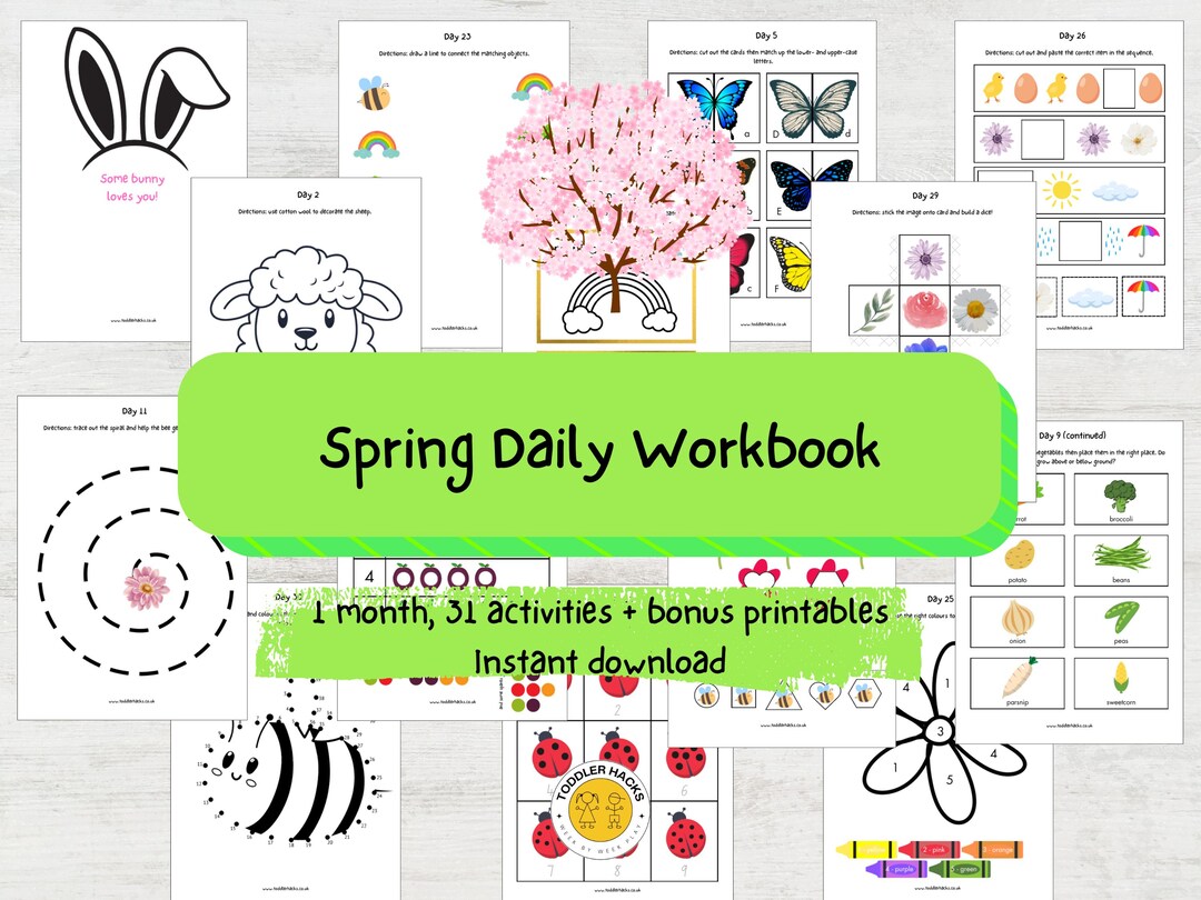 Spring Daily Activity Calendar for Toddlers & Preschoolers: 31 ...