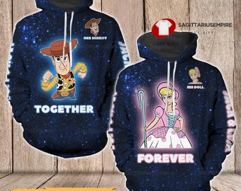 Custom Woody And Bo Peep Together Forever Couple Hoodie, Woody Hoodie, Bo Peep Hoodie, Toy Story Matching Couple Hoodie, Couple Gift