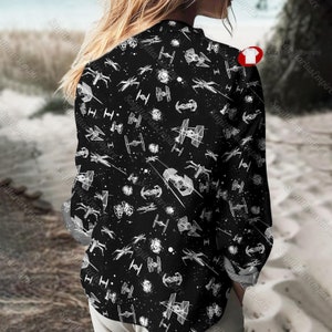 Star Wars Linen Shirt, Star Wars Long Sleeve Shirt, Star Wars Linen Shirt Women, Star Wars Women Blouses, Linen Blouses, Star Wars Gift