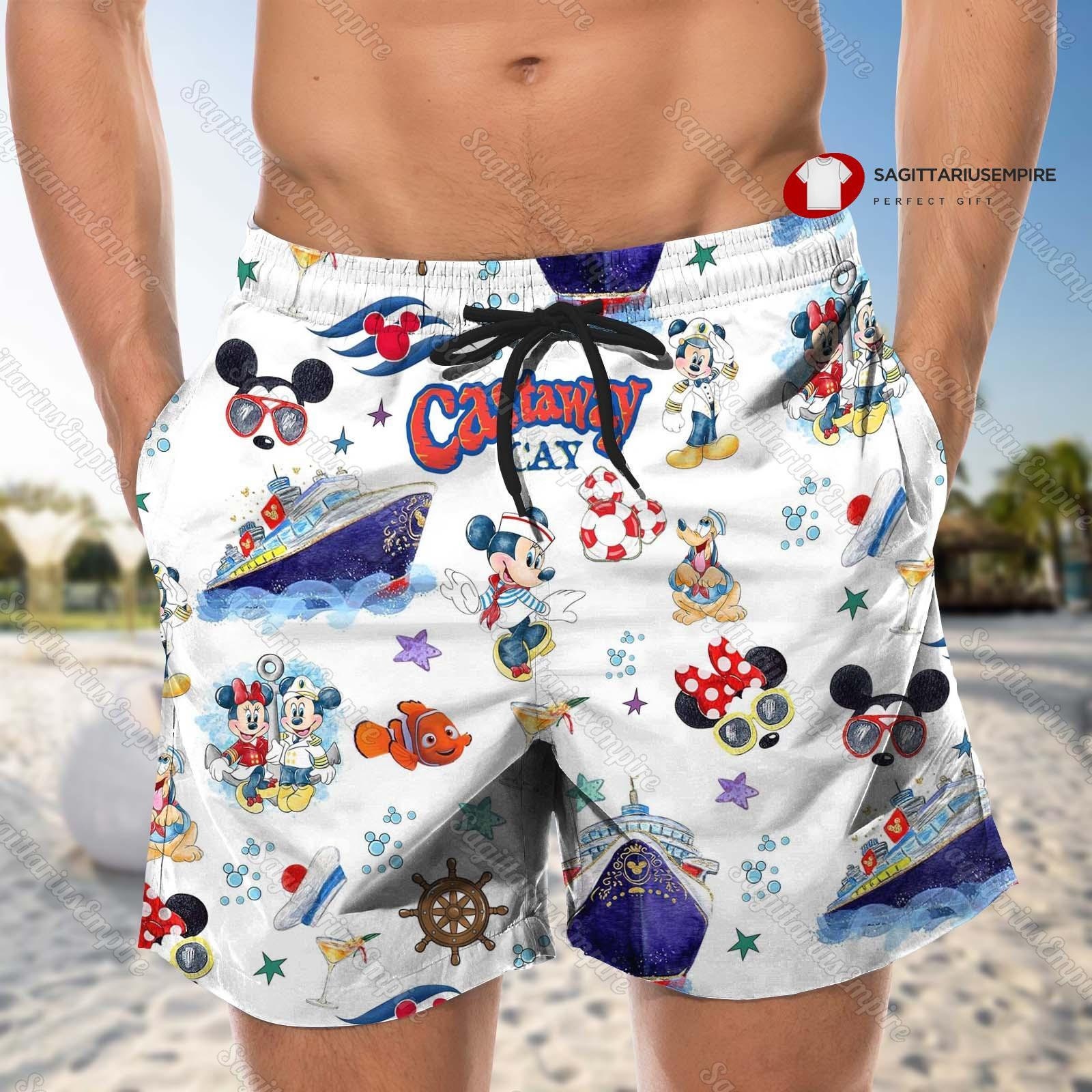 Disney Button Shirt And Shorts, Mickey Minnie Steamboat Shirt