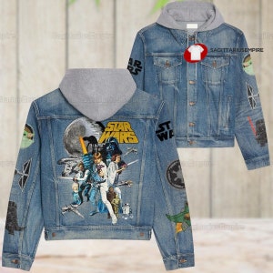 Star Wars Youth Denim Jacket, Star Wars Youth Jacket, Star Wars Kid Jacket , Star Wars Jacket, Star wars Gift, Star Wars Movie Jean Jacket