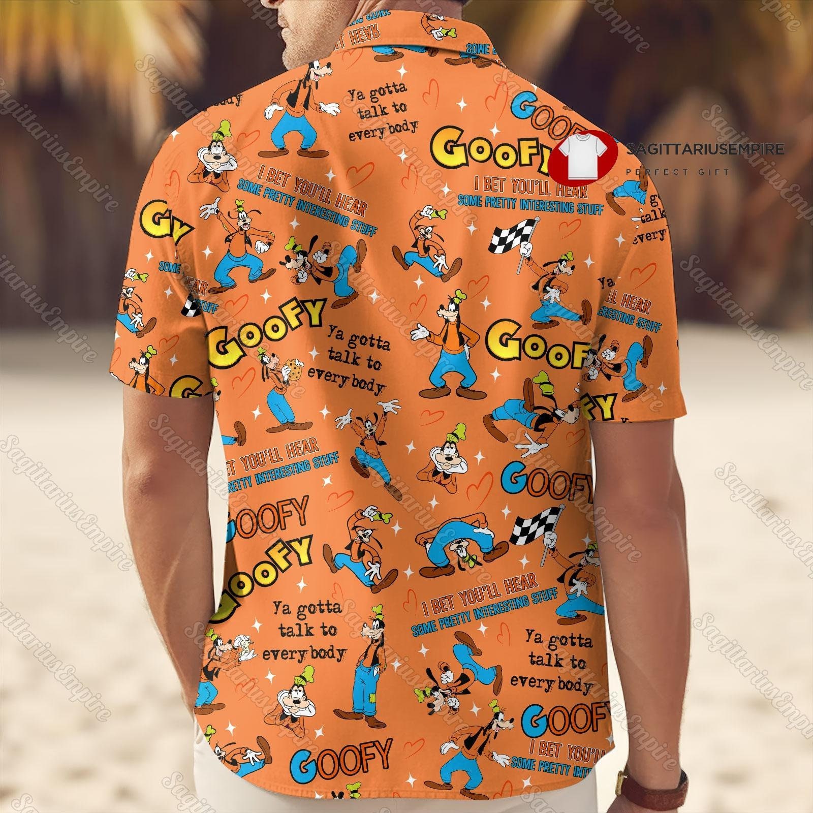 Disney Goofy Button Shirt And Shorts, Goofy Shirt, Goofy Summer Shirt