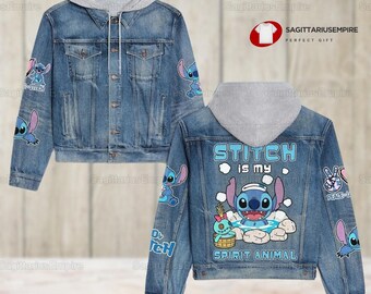 Veste Stitch Denim Youth, Veste Disney Jean Youth, Veste Stitch Youth, Stitch Jacket Girl, Stitch Jacket Boy, Veste Lilo et Stitch