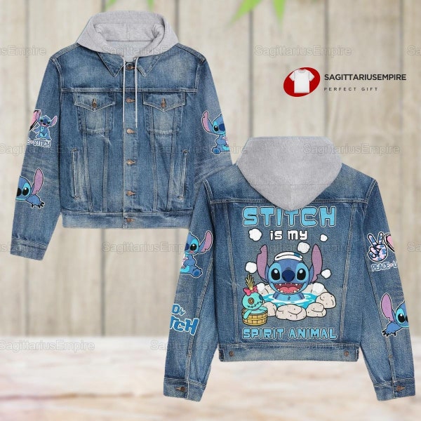 Veste Stitch Denim Youth, Veste Disney Jean Youth, Veste Stitch Youth, Stitch Jacket Girl, Stitch Jacket Boy, Veste Lilo et Stitch