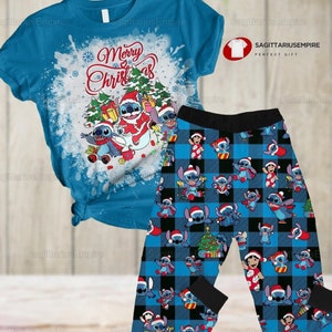 Disney-Conjunto de pijamas de Lilo & Stitch para niños y niñas, ropa de  dormir de