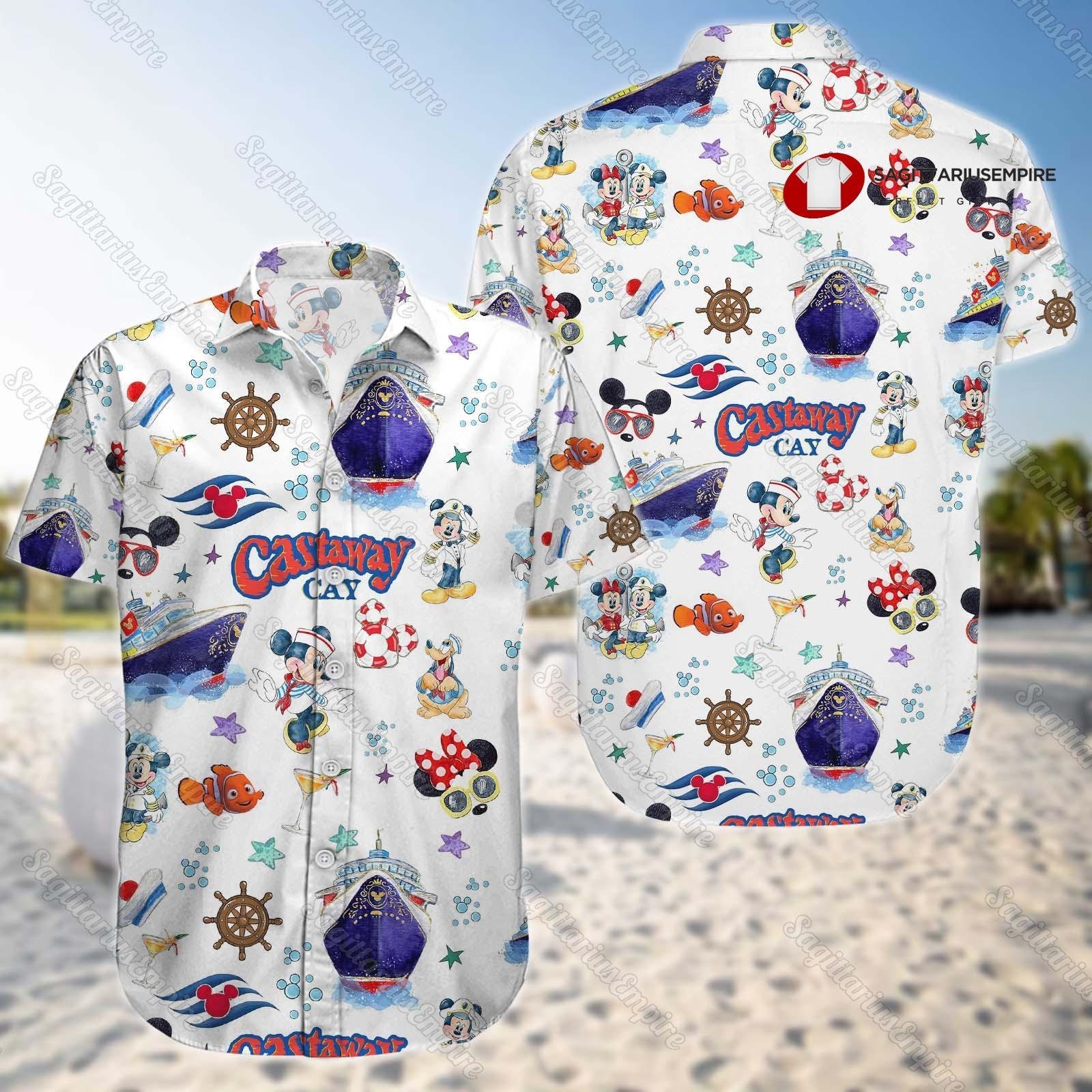 Disney Button Shirt And Shorts, Mickey Minnie Steamboat Shirt