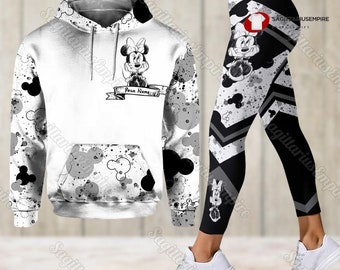 Sweat à capuche Minnie, Leggings Minnie pour femmes, Sweat à capuche Minnie Disney, Leggings Mickey pour femmes, Tshirt Minnie Uniex, Tshirt Minnie personnalisé