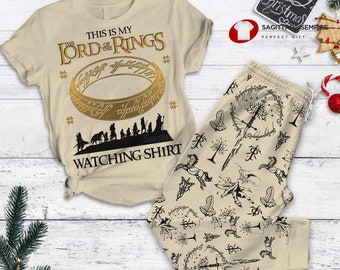 The Lord Of The Rings Pajamas Set, Lord Of Rings T-Shirt, Doctor Who Pajamas Pants, Hobbit Taters Pajamas For Party, Holiday Pajamas