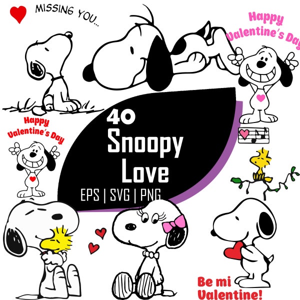 Snoopy Love svg, Snoopy eps, Valentine svg, Love png, Snoopy Group, Snoopy Cricut Records, Love svg, Computerized Download Document